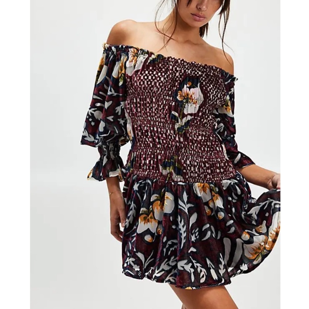NWOT Bali Aveline velvet mini dress by Free People in size XS